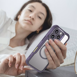 Leading Series Magnētiskais silikona viedtālruņa apvalks iPhone 16 Pro Max - violeta