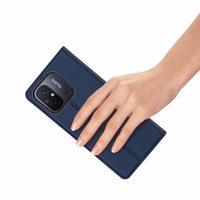 Dux Ducis Skin Pro viedtālruņa apvalks Xiaomi Redmi 11A / Poco C55 / Redmi 12C vāks ar atveramu kartes maciņu zils