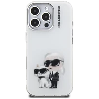 Karl Lagerfeld IML Aquarelle Karl & Choupette & Logo iPhone 16 Pro macins - balts