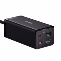 Baseus ātrais lādētājs GaN5 Pro HUB HDMI 2 x USB-C / USB-A / HDMI 4K 30Hz 1.5m melns + USB-C kabelis - USB-C 100W 40Gb/s (USB4) 1m (CCGP110201)