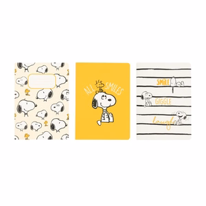 Snoopy Lazy Days A6 piezīmju grāmatiņu komplekts, 3 gab.