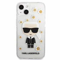 Karl Lagerfeld Flower Ikonik Karl viedtālruņa apvalks iPhone 13 mini - caurspīdīgs