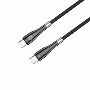 Forever Sleek kabelis USB-C - USB-C 1,0 m 60W melns
