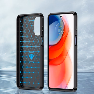 Carbon Case гибкий чехол для Motorola Moto G Stylus 2022 чёрный