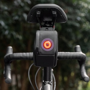 Rockbros C61 velosipēda sēdekļa soma ar viedo aizmugurējo lukturi 0.45L - melna