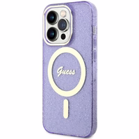 Guess GUHMP14XHCMCGU iPhone 14 Pro Max 6.7" violets cietais apvalks Glitter Gold Magnētiskais