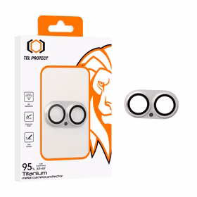 Tempered stikls Tel Protect 95% AR+AF Full Metal kameras aizsargs on camera for Iphone 17 sudraba (camera island)