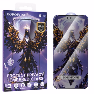 Borofone BF12 Armor Shield visu ekrānu nosedzošs rūdīts stikls ekrānam, privātuma filtrs, paredzēts iPhone 17e/16e/14/13/13 Pro