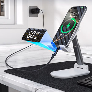 Choetech XCC-1068 PD 60W USB-C - USB-C kabelis ar displeju 1.2 m - melns