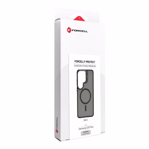 Maciņš priekš Samsung S26 PLUS Forcell F-Protect Shadow Stand Premium saderīgs ar MagSafe melns