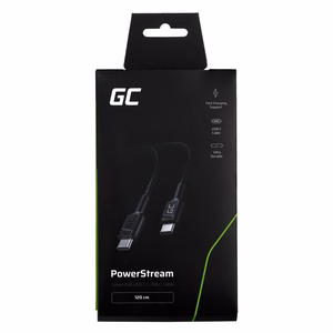 Green Cell KABGC30 USB kabelis USB 2.0 1,2 m USB C, melns