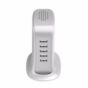 Dudao 5x USB lādētājs ar iebūvētu ES strāvas kabeli balts (A5EU)