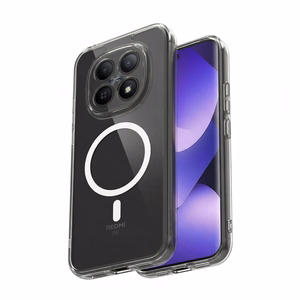 Crong Hybrid Clear Magnetic MagSafe vāciņš ierīcei Xiaomi Redmi Note 15 Pro+, caurspīdīgs