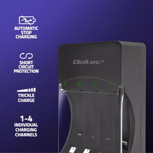 Qoltec 50653 – NiMH R03/AAA un R6/AA akumulatoru lādētājs