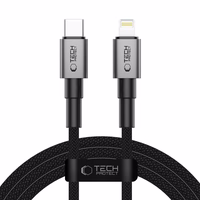 Tech-Protect Ultraboost DNA USB-C / Lightning PD27W/3A kabelis 200 cm - pelēks