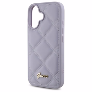 Guess stepēts metāla logotips viedtālruņa apvalks iPhone 16 - gaiši violeta