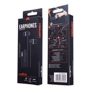 Maxlife vadu austiņas MXEP-02 jack 3,5mm melnas