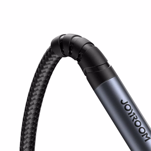 Joyroom SY-A09 AUX pagarinātāja kabelis no 3,5 mm mini jack sieviešu uz 3,5 mm mini jack vīriešu, pīts, 1,2 m (melns)