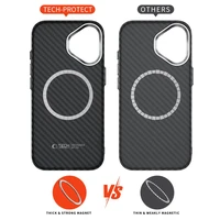 Tech-Protect Ion Carbon Magnētiskais viedtālruņa apvalks iPhone 17 - melns un sudraba