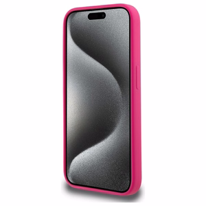 Karl Lagerfeld KLHMP15LSKHPPPLF iPhone 15 Pro 6.1" fuksijas/fuksijas cietais apvalks Silikona Karl galvas apdruka MagSafe