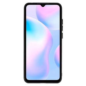 Ādas 3D viedtālruņa apvalks Xiaomi Redmi 9A dizains 2 melns