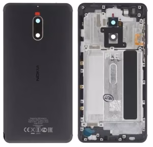 Aizmugurējais vāciņš Nokia 6 melns oriģināls (lietots Grade B)
