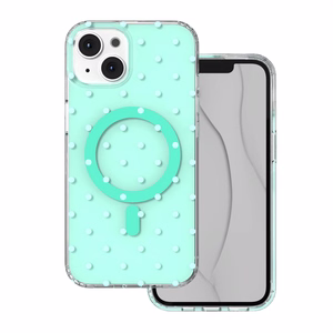 Bubble Dots Mag maciņš, paredzēts iPhone 13 / 14 6,1", zaļš