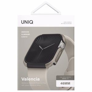 Uniq apvalks Valencia Apple Watch Series 46mm sudraba/titāna sudraba