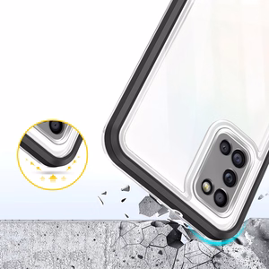 Caurspīdīgs 3in1 viedtālruņa apvalks Samsung Galaxy A03s (166) rāmja gels melns