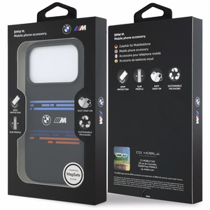 BMW M Silicon Horizontal Line MagSafe macins iPhone 17 Pro - melns