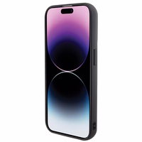 Karl Lagerfeld 3D gumijas daudzveidīgs logotips viedtālruņa apvalks iPhone 15 Pro - melns