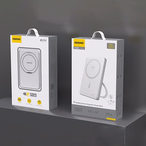 Dudao K28S 20W PD 5000mAh Portatīvais lādētājs ar Magnētisko funkciju un statīvu - sudraba