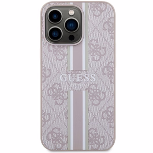 Guess GUHMP13XP4RPSP iPhone 13 Pro Max 6.7" rozā/rozā cietais apvalks 4G Printed Stripes MagSafe