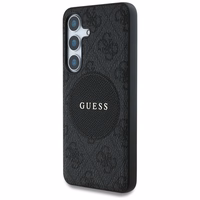 Viedtālruņa apvalks Guess 4G Round Patch Classic Logo MagSafe Samsung Galaxy S25 Plus melns