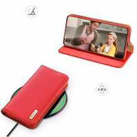 Dux Ducis Hivo viedtālruņa apvalks Samsung Galaxy S23+ atverams apvalks ar maku un RFID aizsardzību sarkans