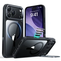 ESR Classic Hybrid Kickstand Magnētiskais viedtālruņa apvalks iPhone 17 Pro Max - caurspīdīgs melns