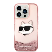 Karl Lagerfeld KLHCP14XLNCHCP iPhone 14 Pro Max 6.7" rozā/rozā kietais apvalks Glitter Choupette Head