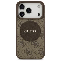 Guess 4G Circle Classic Logo Magnētiskais viedtālruņa apvalks iPhone 17 Pro - brūna
