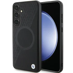 BMW BMHMS24S23RTPK S24 S921 melns/melns cietais apvalks Signature Leather Half Textured & Circle MagSafe