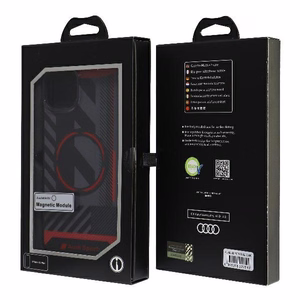 Audi IML Sport Magnētiskais viedtālruņa apvalks iPhone 15 / 14 Plus Plus 6.7" melns/melns cietais apvalks AU-IMLMIP15M-RSQ/D2-BK