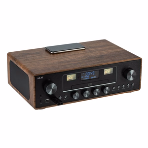 AKAI AM-100 RHAPSODY stereosistēma, 30W RMS, Bluetooth 5.0, DAB+/FM, CD/USB, AUX, brūna/melna