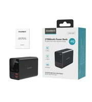 Portatīvais lādētājs Choetech B635BK USB-A / USB-C 22,5W 27000mAh (melns)