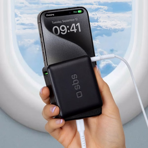 Внешний аккумулятор SBS 20000mAh 65W PD AFC USB-C USB-A для ноутбука, планшета, смартфона - чёрный