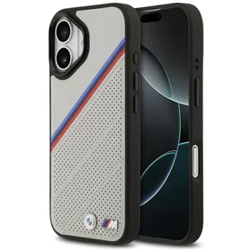 BMW M Tricolor Metal Logo MagSafe viedtālruņa apvalks iPhone 17 - pelēks