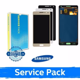 LCD Displejs Saderīgs ar Samsung A500 A5 2015 Melns (Service Pack)
