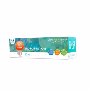 Forever Light LED spuldze E27 G45 2W 230V oranža 5 gab.