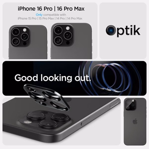 Spigen Optik.tR защита камеры для iPhone 14 Pro / Pro Max / 15 Pro / Pro Max / 16 Pro / Pro Max - чёрный 2 шт.