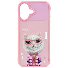 Nimmy Cool&Cute 2.0 Kaķa apvalks viedtālrunim iPhone 17 - rozā