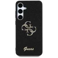 Guess Fixed Glitter Big 4G Metal Logo viedtālruņa apvalks Samsung Galaxy S25 melns