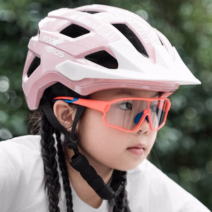 Rockbros LK-67 jauniešu velosipēda ķivere ar noņemamu nagu, 54–58 cm – rozā